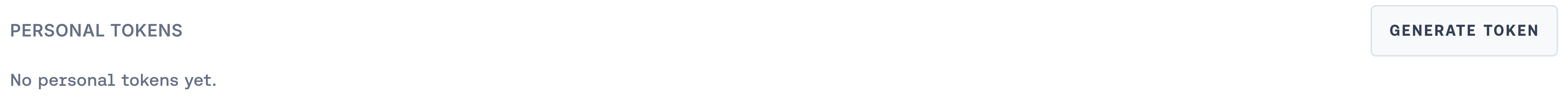 Personal token settings with Generate token